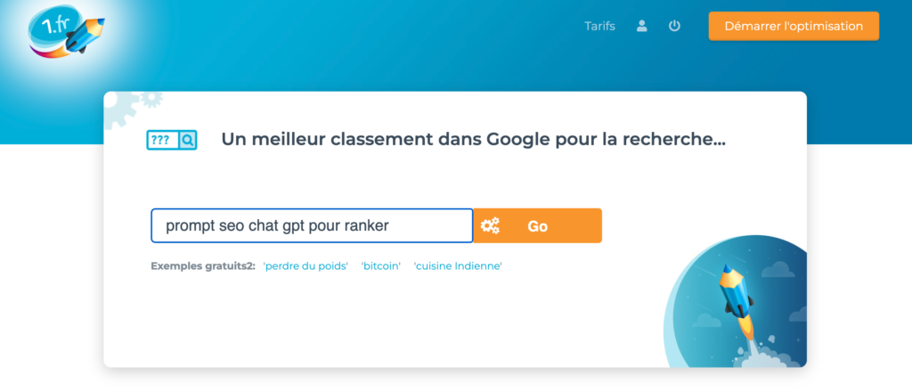 Mot-clé prompt seo chat gpt pour ranker